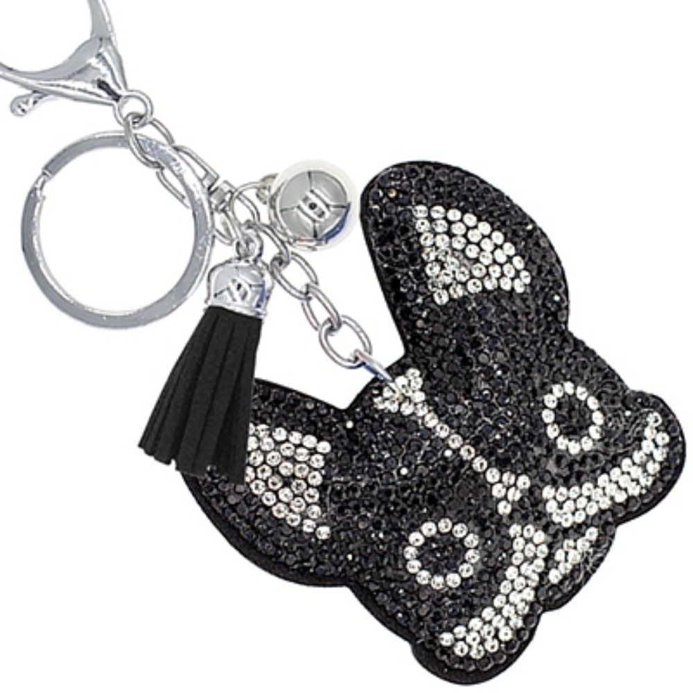 Boston Terrier Keychain Cute Puppy Dog Metal Purse Charm Bag Accessory Gift
